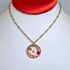 Collier Oria fleurs séchées - Doré - personnalisable
