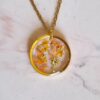 Collier fleurs séchées Palmy Or & rond - Personnalisable