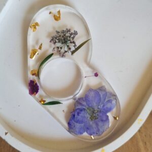 Bague de lecture déco fleurs naturelles - Violet