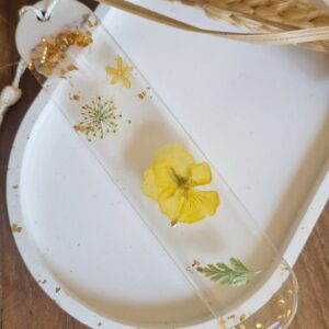 Marque-pages déco fleurs naturelles - jaunes